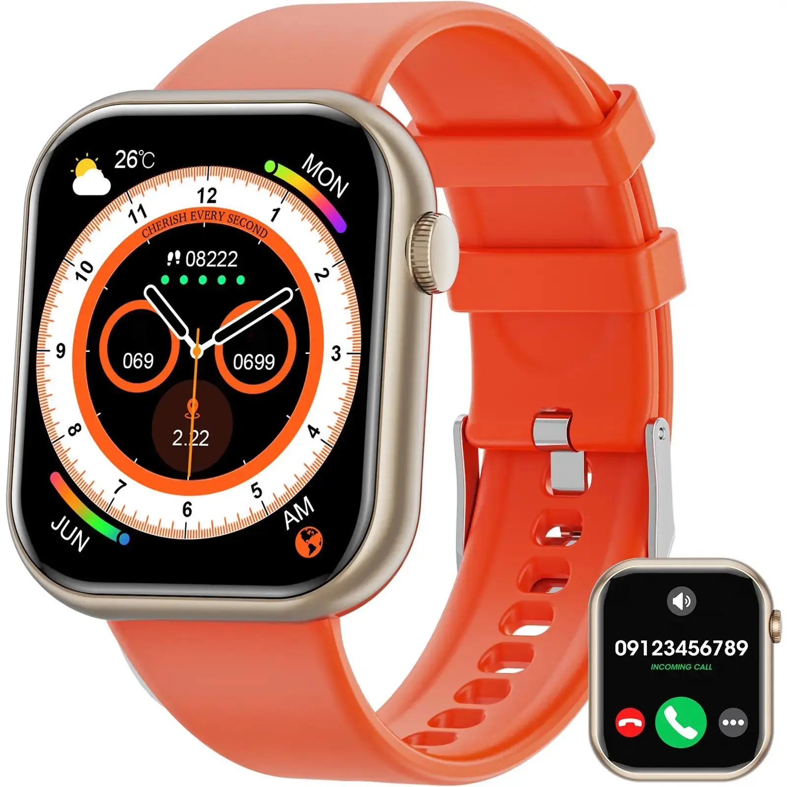 Smart Watch for Women Man (Answer/Make Call), 1.85 Inch Fitness Tracker with Pedometer & Multiple Sports Modes, Fitness Watch for Android Iphone, Back to School Gifts, Health Smart Watch, Sports Tracking Smartwatch