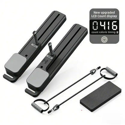 IPO 6-In-1 Multi-Functional Adjustable Exercise Board for Home Fitness,Split AB Slide Roller Board,Home Pilates Reformer with Knee Mat for Home Gym, Abdominal Crunch Machine