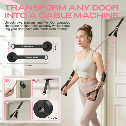[DAWN SWAN] Pilates Bar Kit with Resistance Bands – Adjustable Home Gym Workout Equipment for Women & Men – Portable Pilates Equipment for Squats, Yoga & Full Body Toning,Summervibes