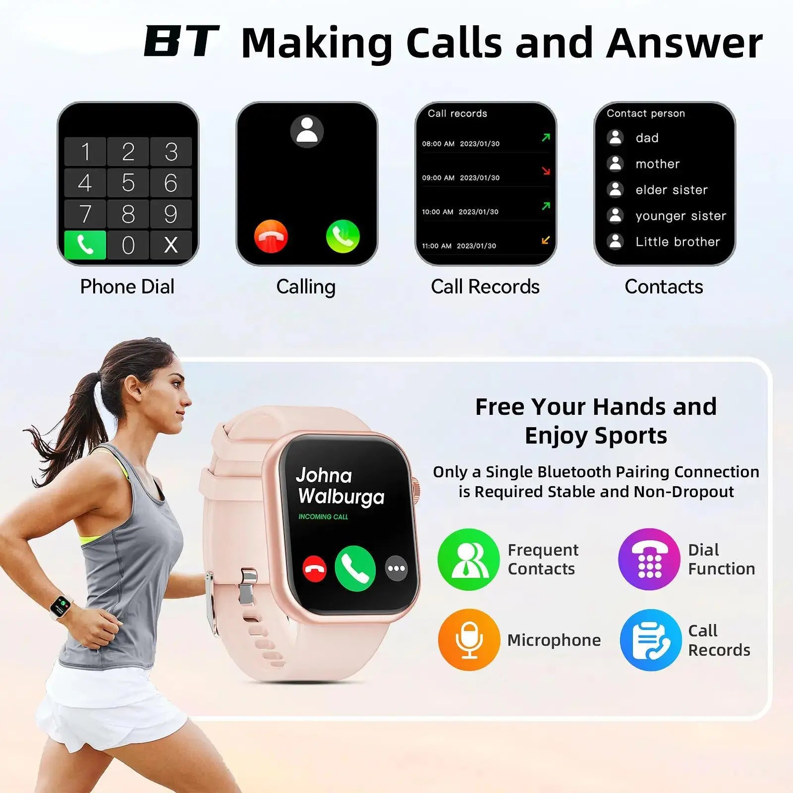 Smart Watch for Women Man (Answer/Make Call), 1.85 Inch Fitness Tracker with Pedometer & Multiple Sports Modes, Fitness Watch for Android Iphone, Back to School Gifts, Health Smart Watch, Sports Tracking Smartwatch