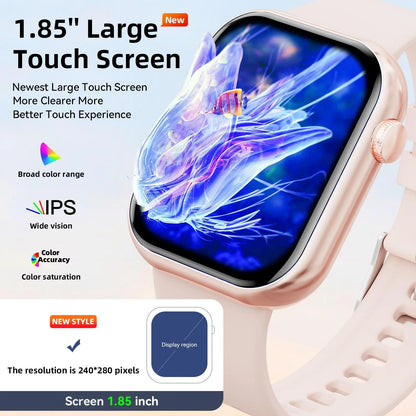 Smart Watch for Women Man (Answer/Make Call), 1.85 Inch Fitness Tracker with Pedometer & Multiple Sports Modes, Fitness Watch for Android Iphone, Back to School Gifts, Health Smart Watch, Sports Tracking Smartwatch