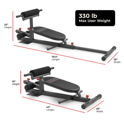 SUNNY Hip Thrust & Glute Bridge Machine Comes with 20 40 60 Lbs Resistance Bands 825 LB Capacity Adjustable Home Gym Fitness Workout Equipment Multi Function Sit up Push up Assisted Squat Exercise Machine Lower Body Core Leg Strength Trainer for Women Men