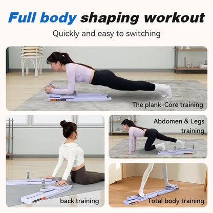 IPO 6-In-1 Multi-Functional Adjustable Exercise Board for Home Fitness,Split AB Slide Roller Board,Home Pilates Reformer with Knee Mat for Home Gym, Abdominal Crunch Machine