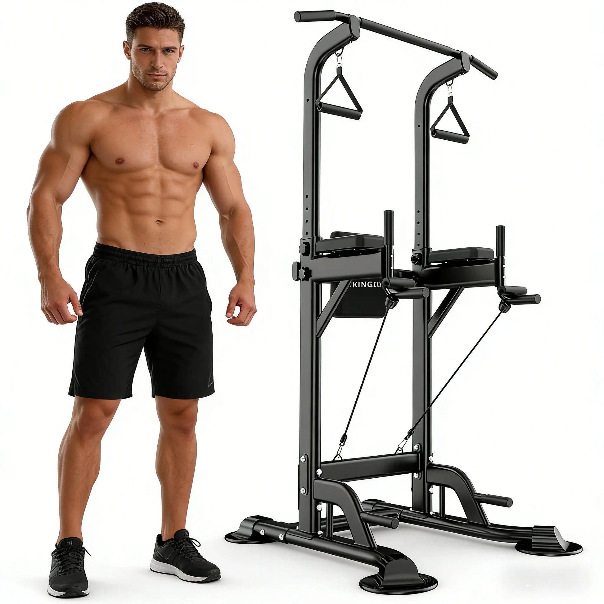 Power Tower, Pull up Bar Dip Station/Stand for Home Gym Strength Training Workout Equipment Multifunctional Fitness Workout Station,Summervibes