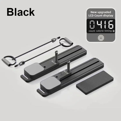 IPO 6-In-1 Multi-Functional Adjustable Exercise Board for Home Fitness,Split AB Slide Roller Board,Home Pilates Reformer with Knee Mat for Home Gym, Abdominal Crunch Machine