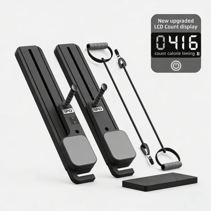 IPO 6-In-1 Multi-Functional Adjustable Exercise Board for Home Fitness,Split AB Slide Roller Board,Home Pilates Reformer with Knee Mat for Home Gym, Abdominal Crunch Machine