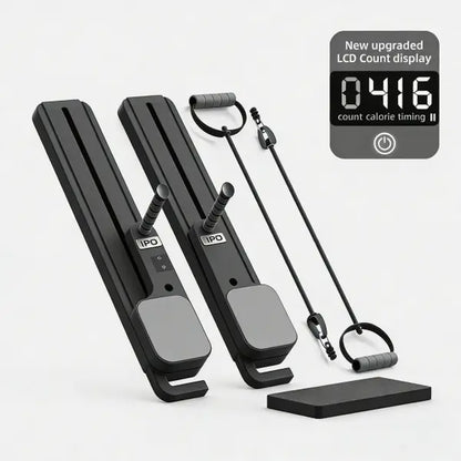 IPO 6-In-1 Multi-Functional Adjustable Exercise Board for Home Fitness,Split AB Slide Roller Board,Home Pilates Reformer with Knee Mat for Home Gym, Abdominal Crunch Machine