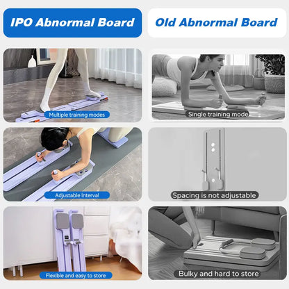 IPO 6-In-1 Multi-Functional Adjustable Exercise Board for Home Fitness,Split AB Slide Roller Board,Home Pilates Reformer with Knee Mat for Home Gym, Abdominal Crunch Machine