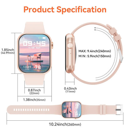 Smart Watch for Women Man (Answer/Make Call), 1.85 Inch Fitness Tracker with Pedometer & Multiple Sports Modes, Fitness Watch for Android Iphone, Back to School Gifts, Health Smart Watch, Sports Tracking Smartwatch