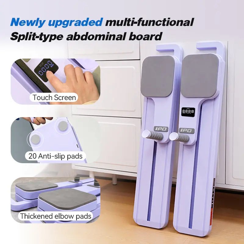 IPO 6-In-1 Multi-Functional Adjustable Exercise Board for Home Fitness,Split AB Slide Roller Board,Home Pilates Reformer with Knee Mat for Home Gym, Abdominal Crunch Machine