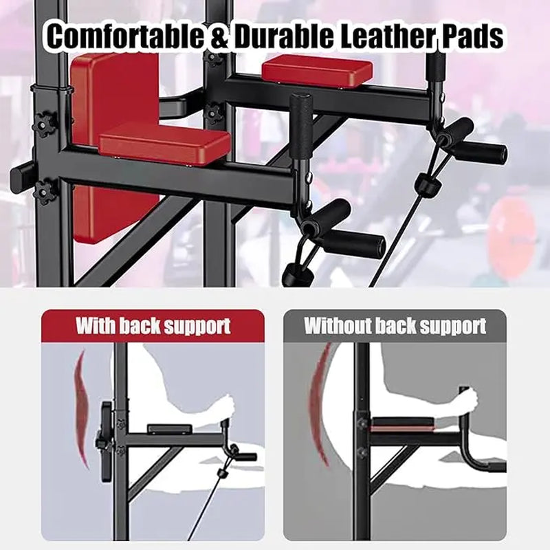 Power Tower, Pull up Bar Dip Station/Stand for Home Gym Strength Training Workout Equipment Multifunctional Fitness Workout Station,Summervibes